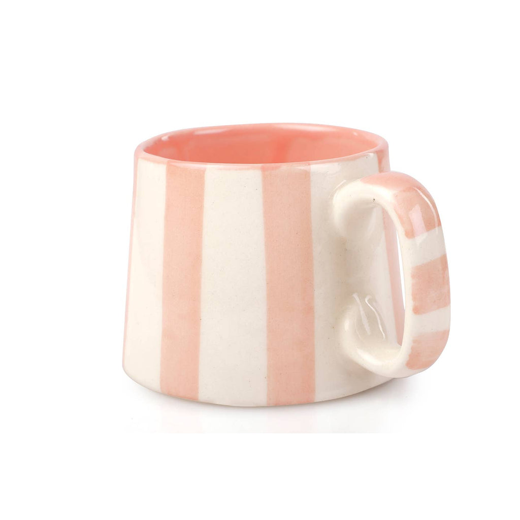 Pink Stripe Ceramic Mug