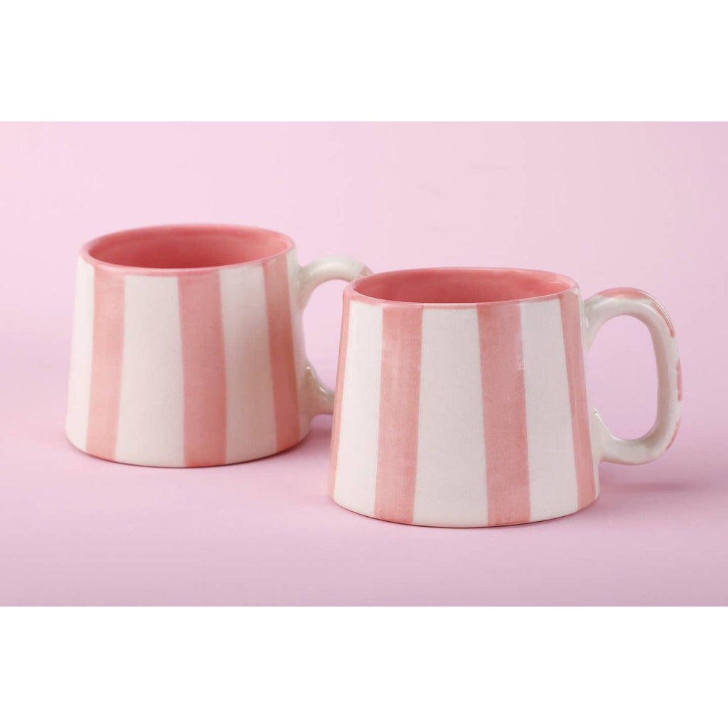 Pink Stripe Ceramic Mug