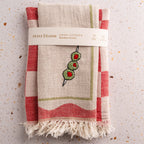 Olive Hand-Stitched Kitchen Towel Set