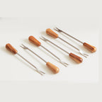 Italian Olivewood Aperitivo Forks | Set of 6