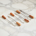 Italian Olivewood Aperitivo Forks | Set of 6