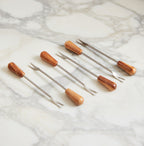 Italian Olivewood Aperitivo Forks | Set of 6