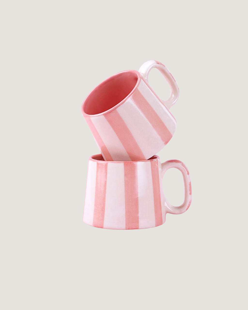 Pink Stripe Ceramic Mug